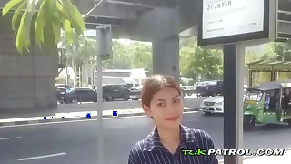 Cute Asian teen gets persuaded in be transferred to street